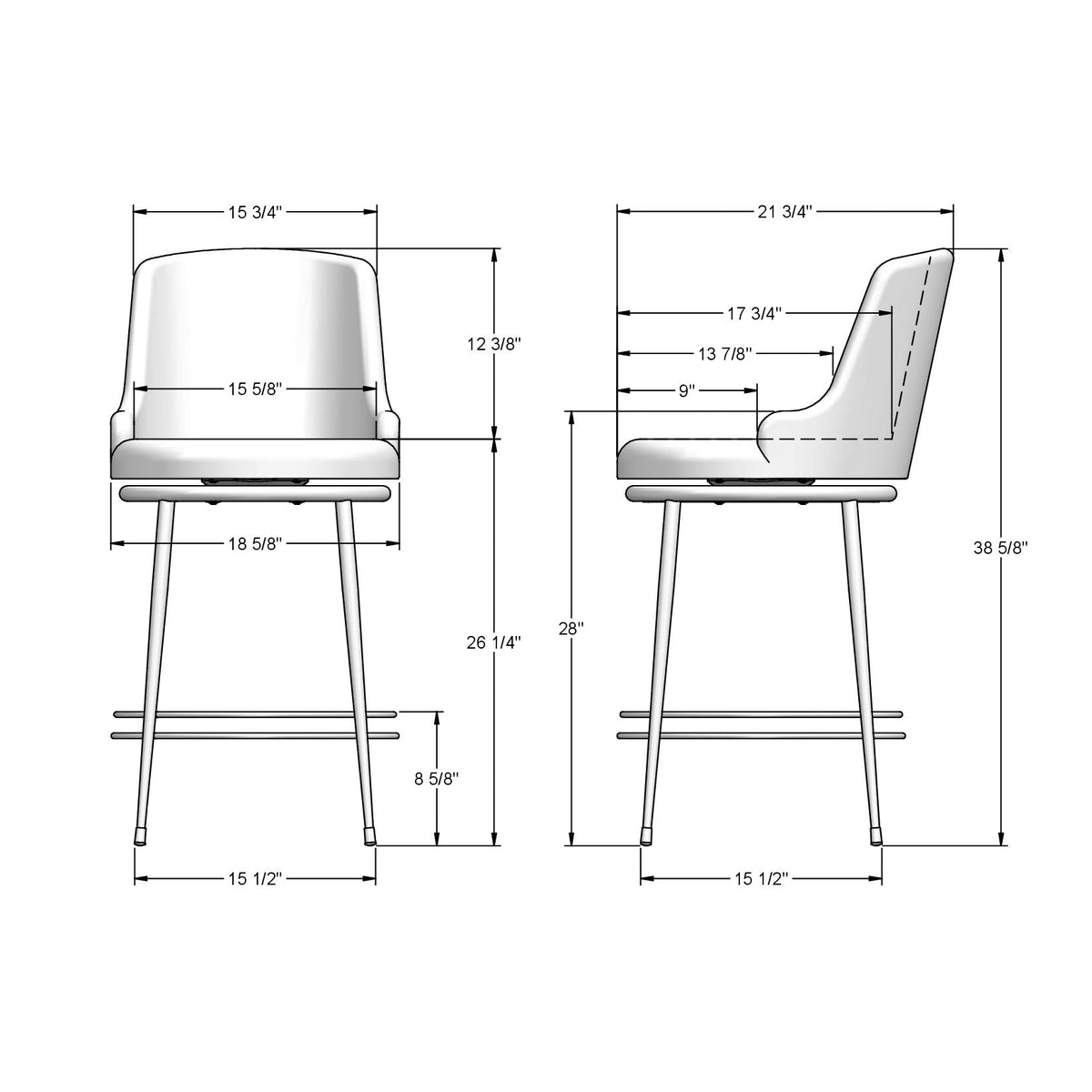 Tabouret pivotant Glenn