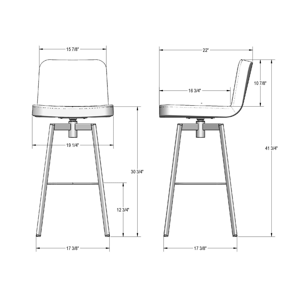 Tabouret pivotant Tully