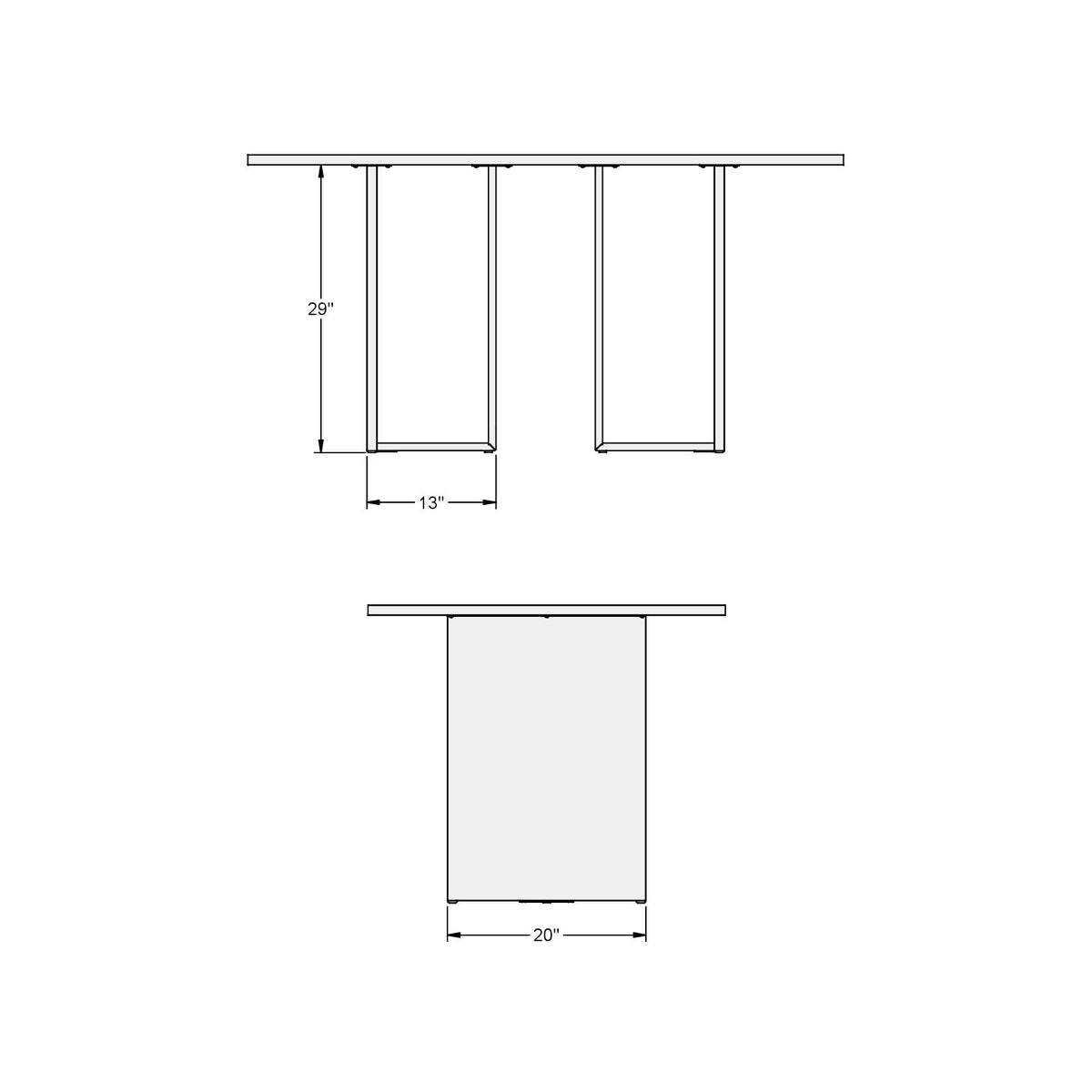 Table en métal et panneau laminé (TFL) Zoel