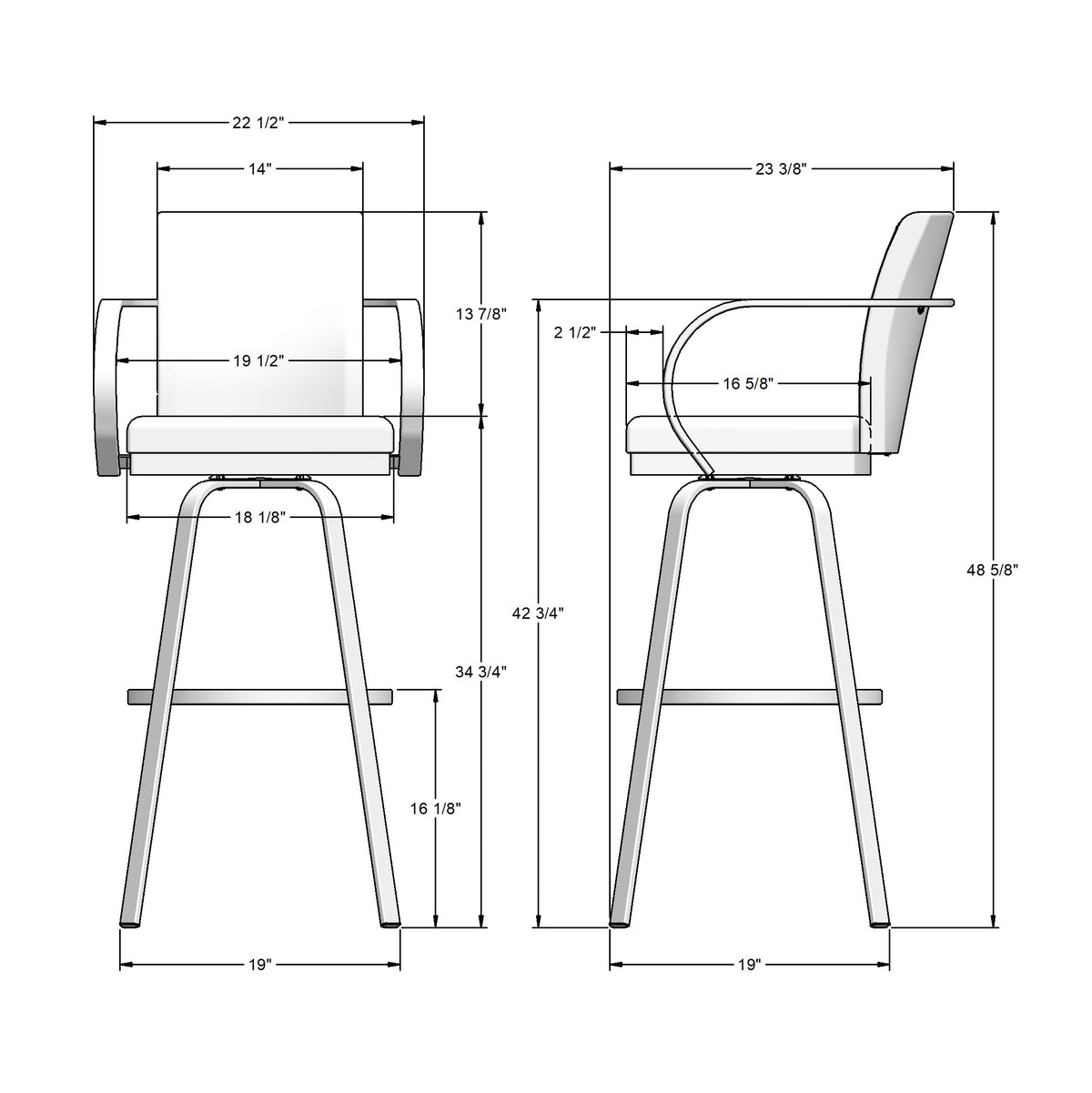 Tabouret pivotant Lance