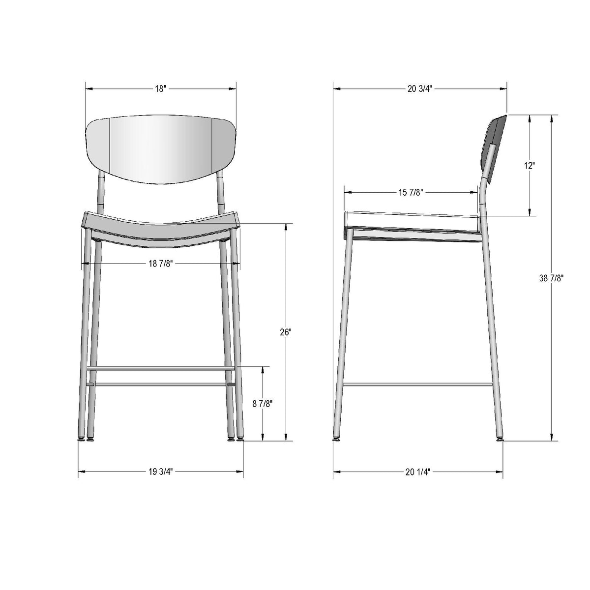 Tabouret non pivotant Krista