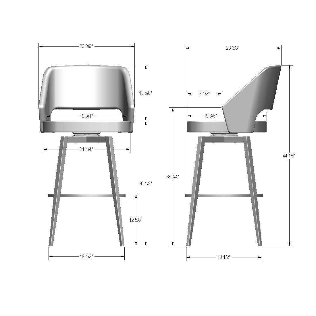 Tabouret pivotant Lorna