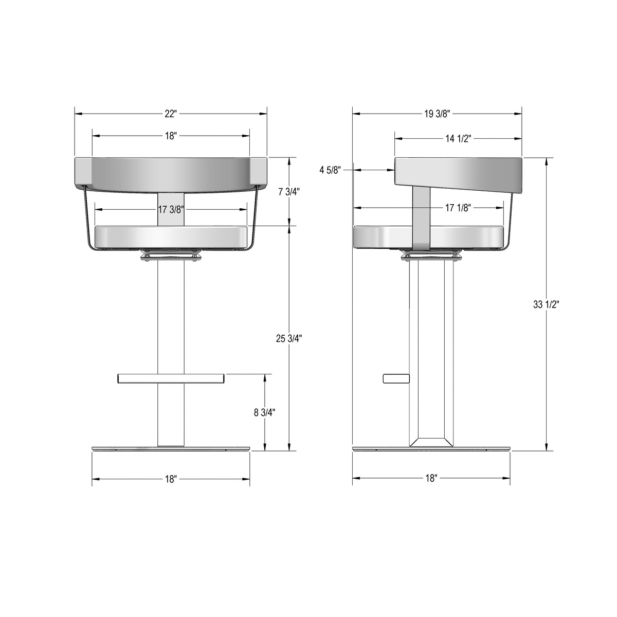 Tabouret pivotant Garrison