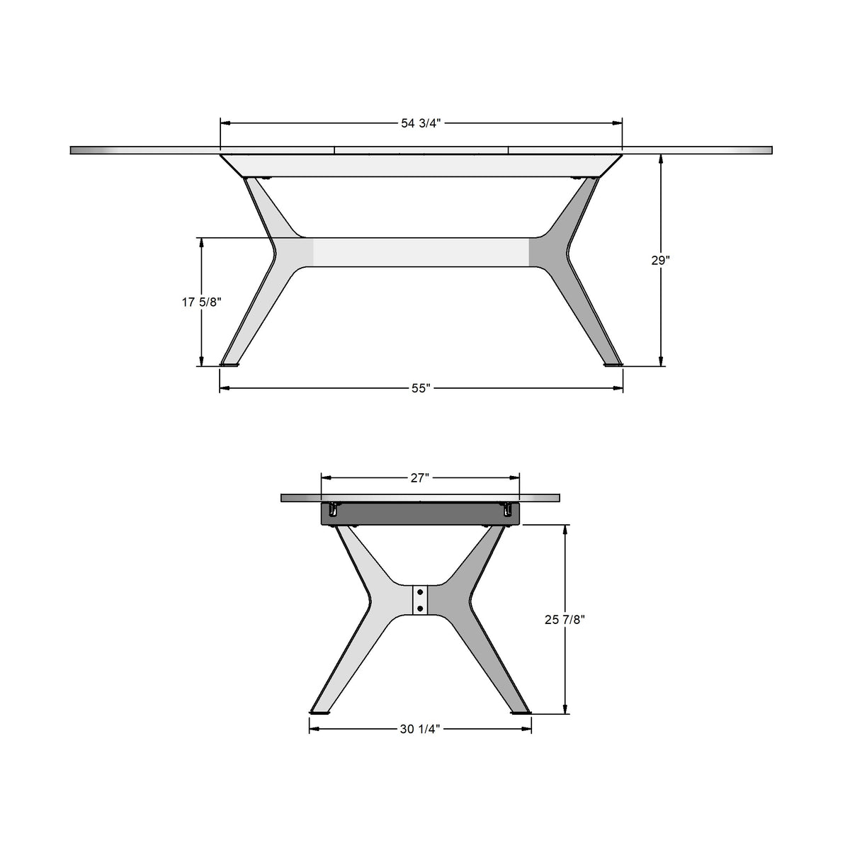 Table extensible pour dessus à rallonge papillon Boomerang