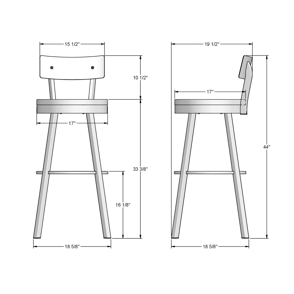 Tabouret pivotant Lauren