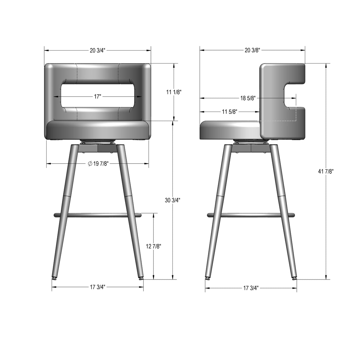 Tabouret pivotant Curtis