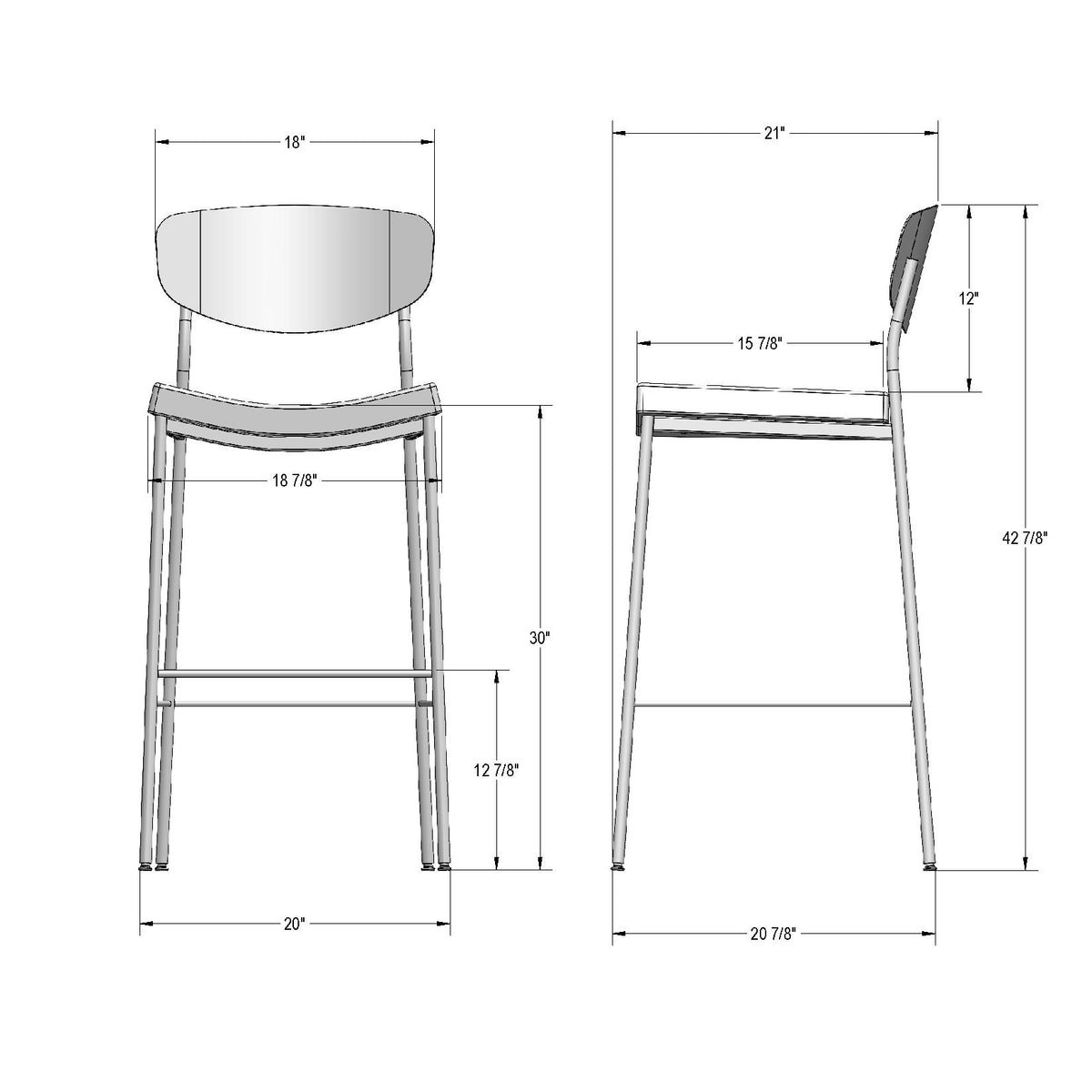 Tabouret non pivotant Krista