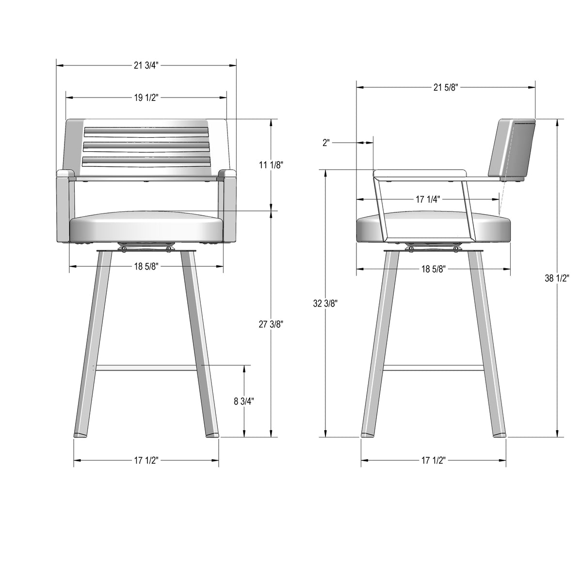 Tabouret pivotant Albert