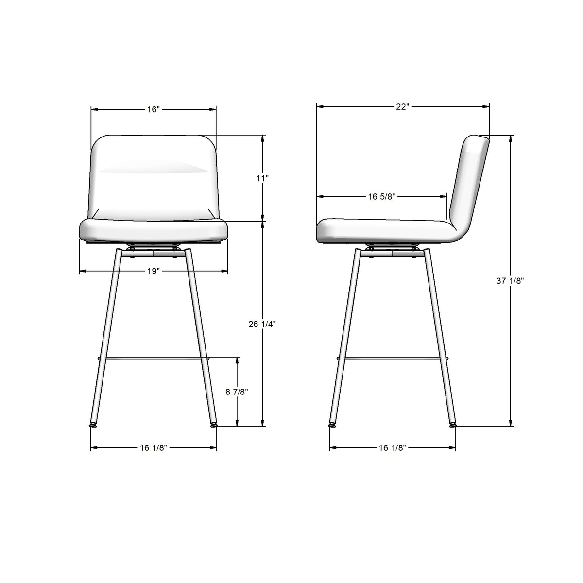 Tabouret pivotant Niles