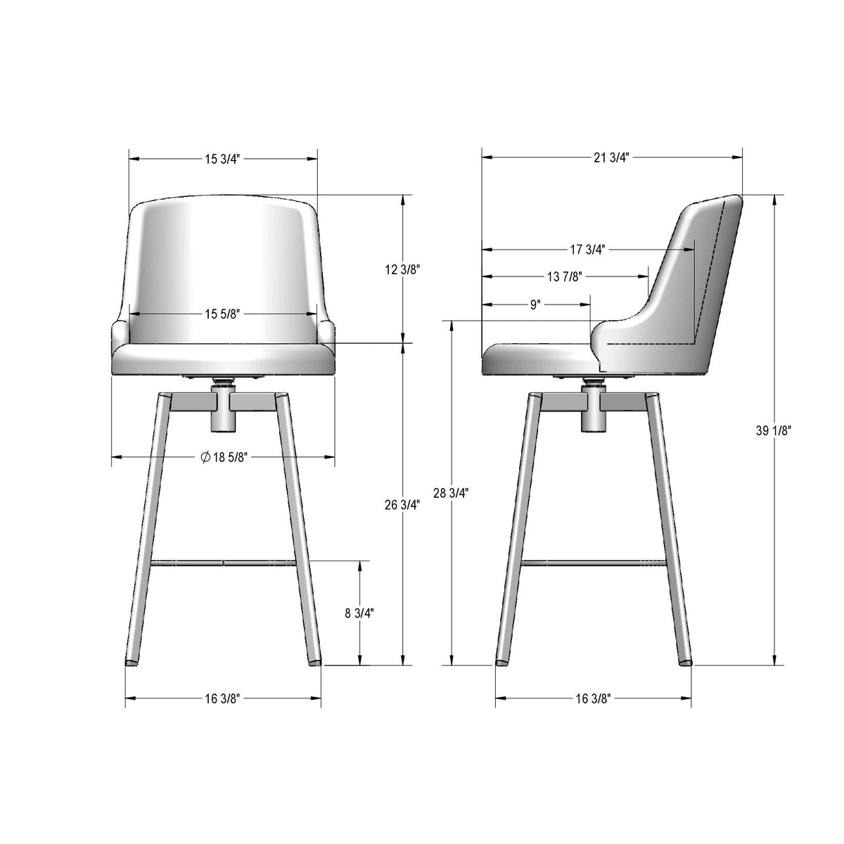 Tabouret pivotant Diego