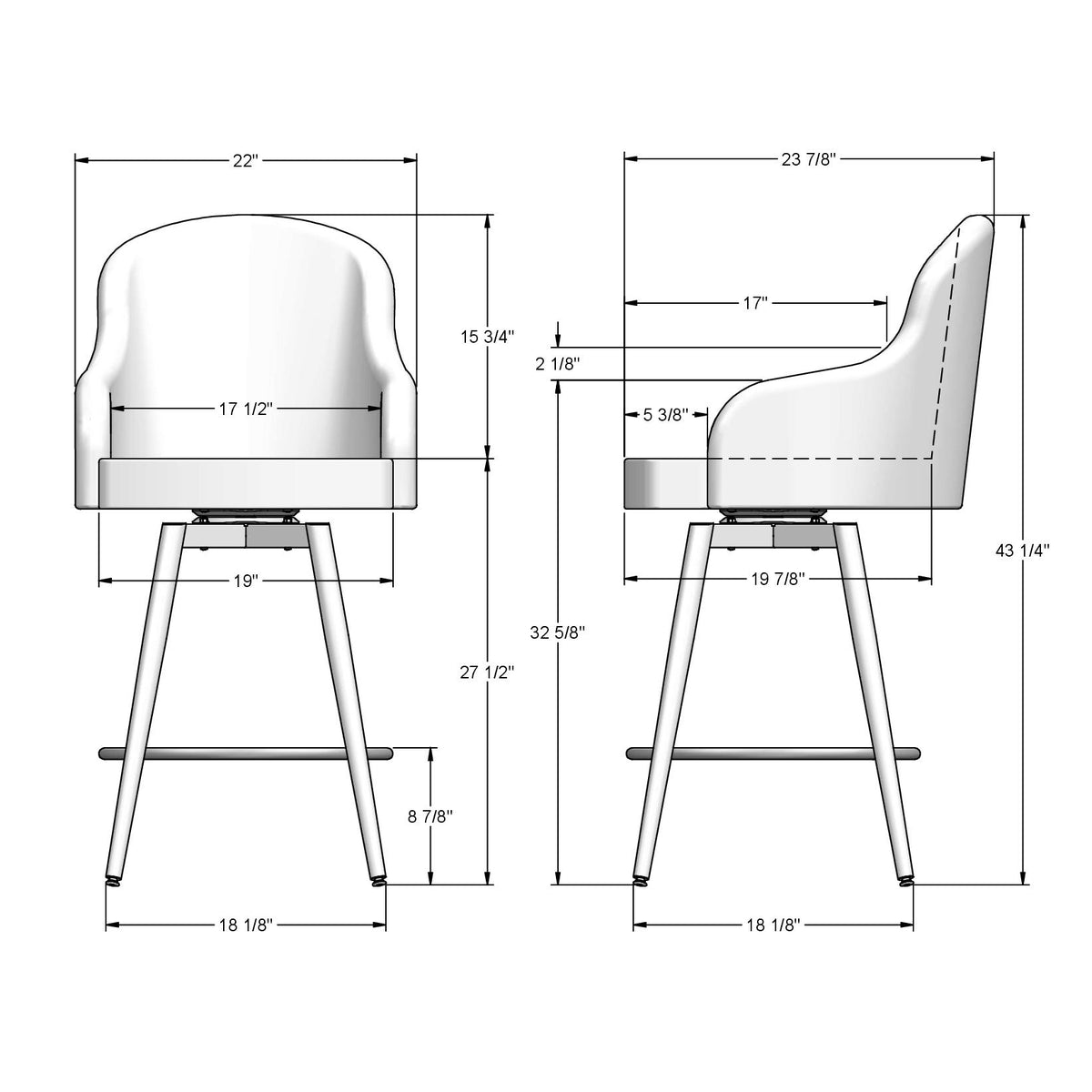 Tabouret pivotant Weston