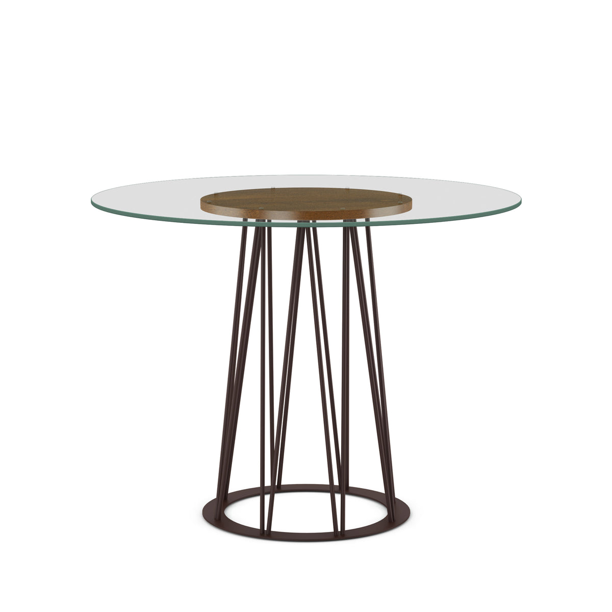 Table pub avec accent de placage de bois (noyer) Calypso