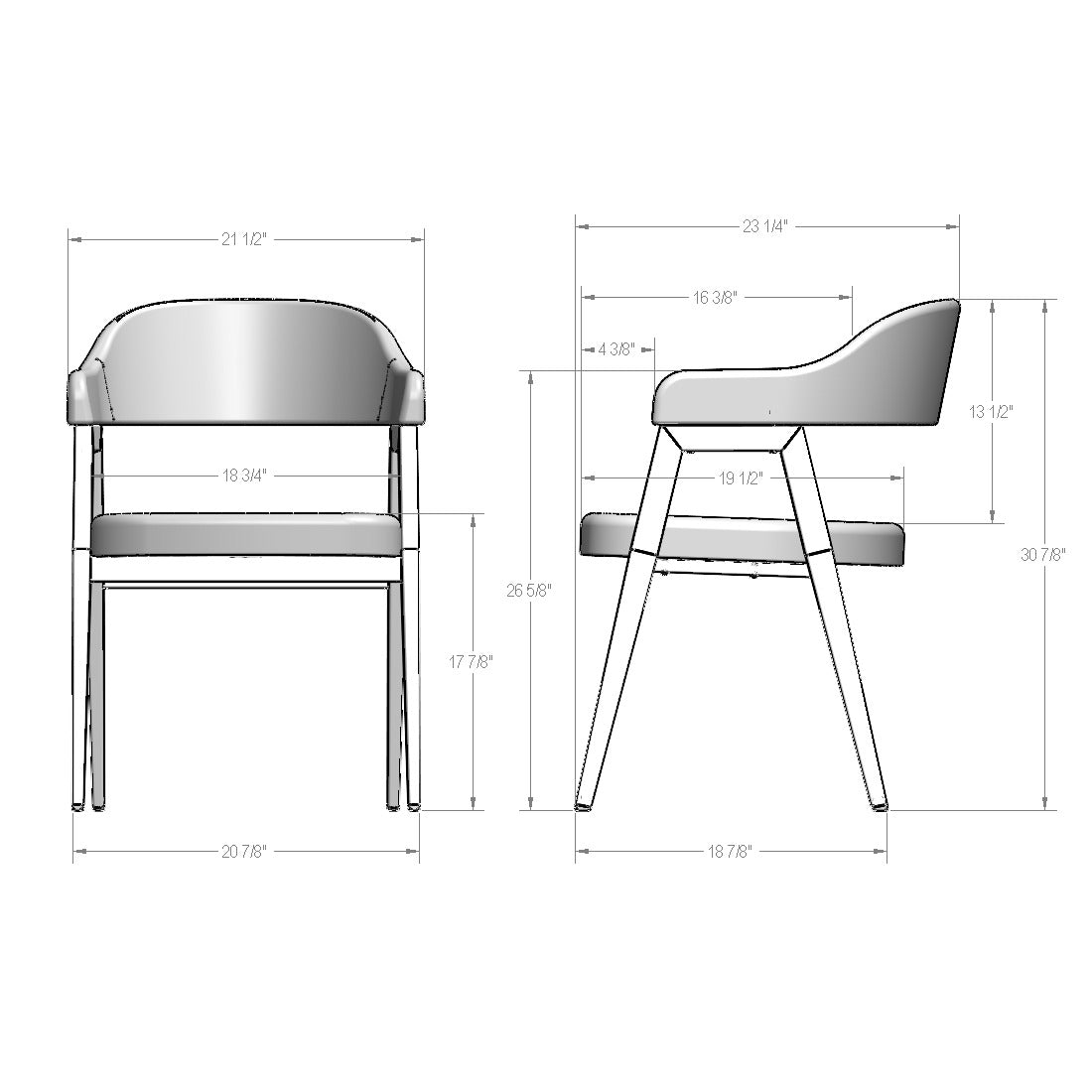 Chaise avec appuis-bras Carmen