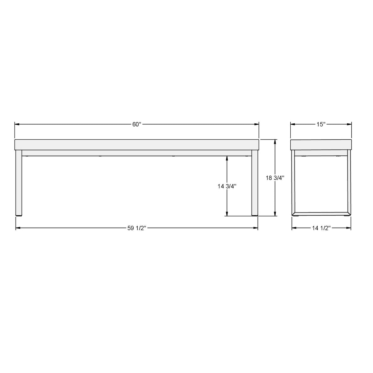 Banc (version longue) Dryden