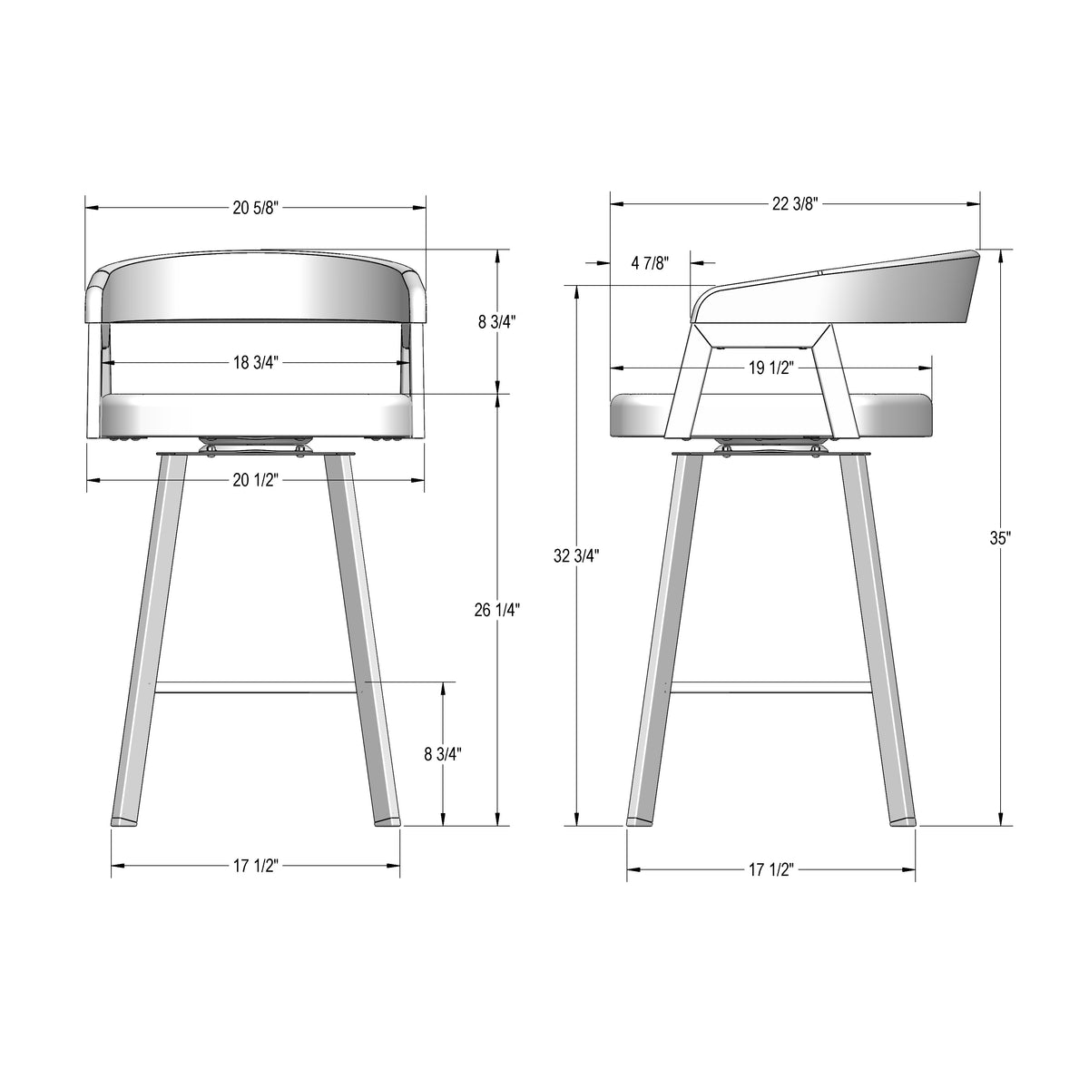 Tabouret pivotant Carmela