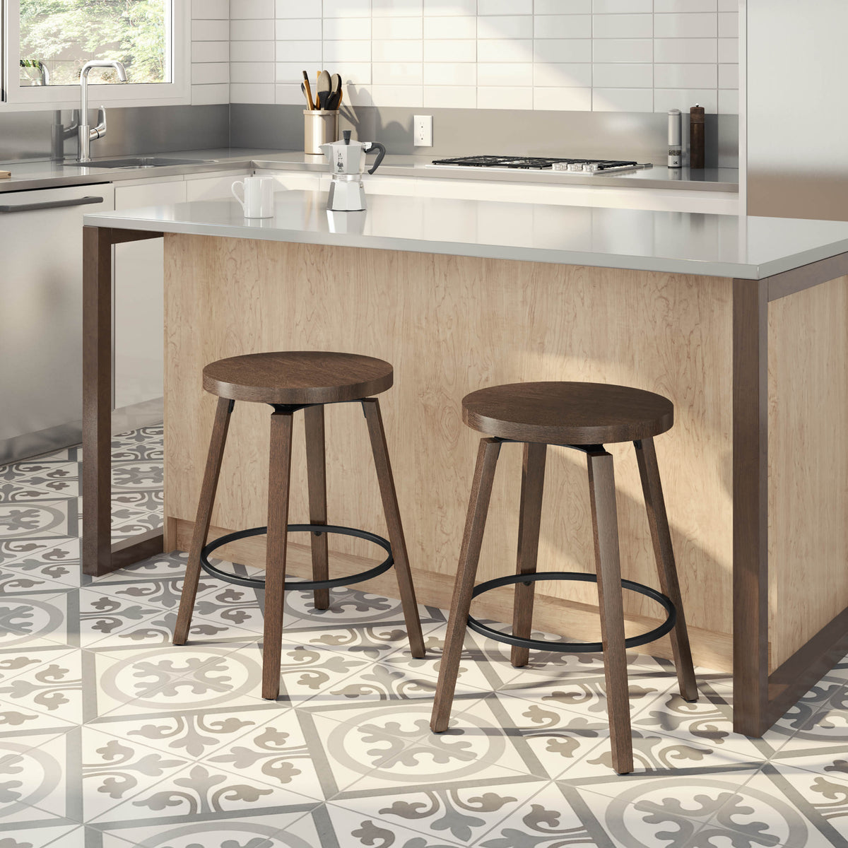 Tabouret pivotant Walden en Bois Massif