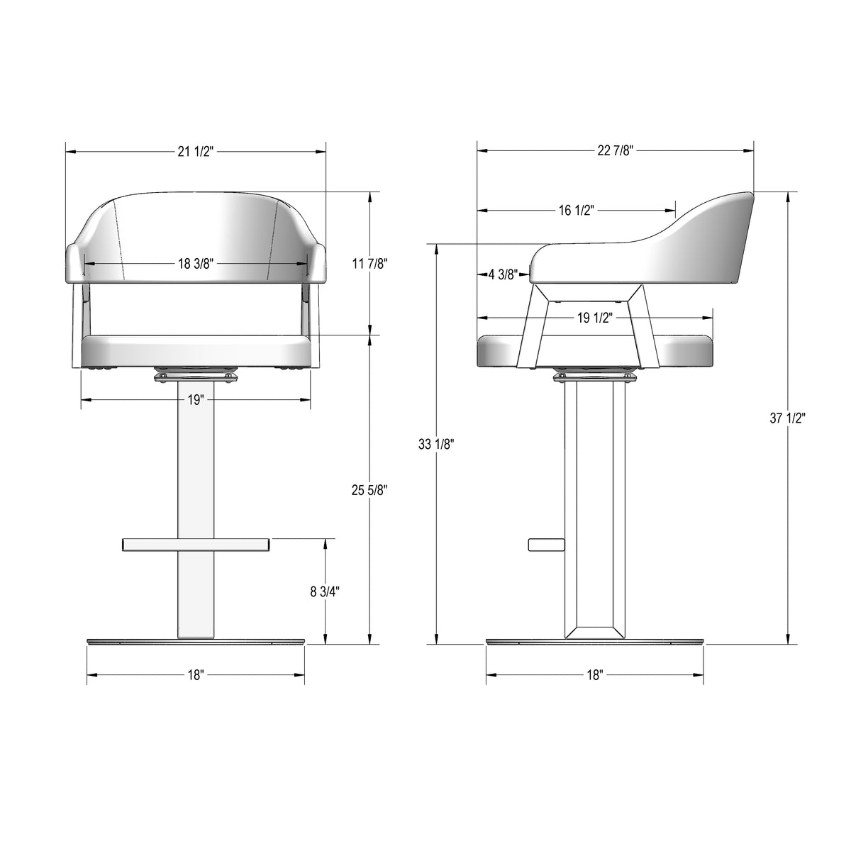 Tabouret pivotant Jayden