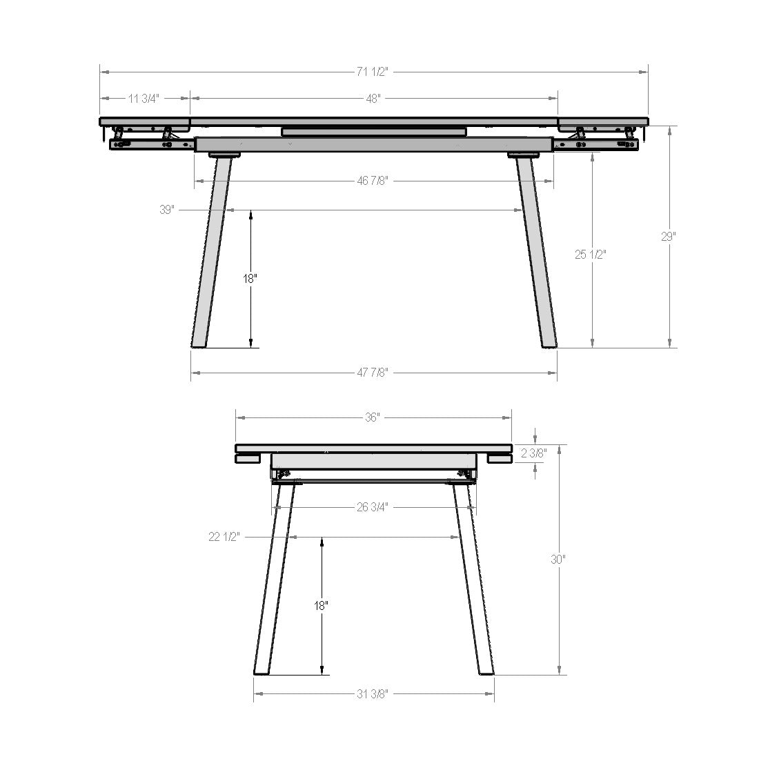Table extensible Lewis