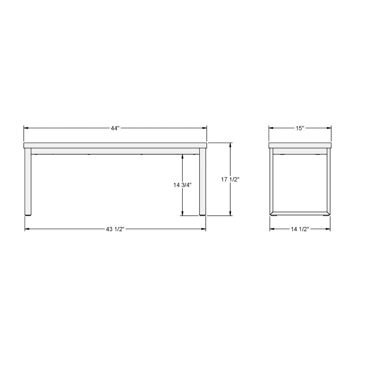 Banc (version courte) Dryden