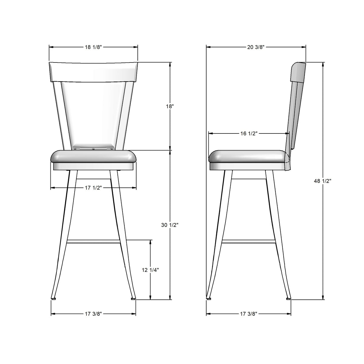 Tabouret pivotant Eleanor en Bois Massif