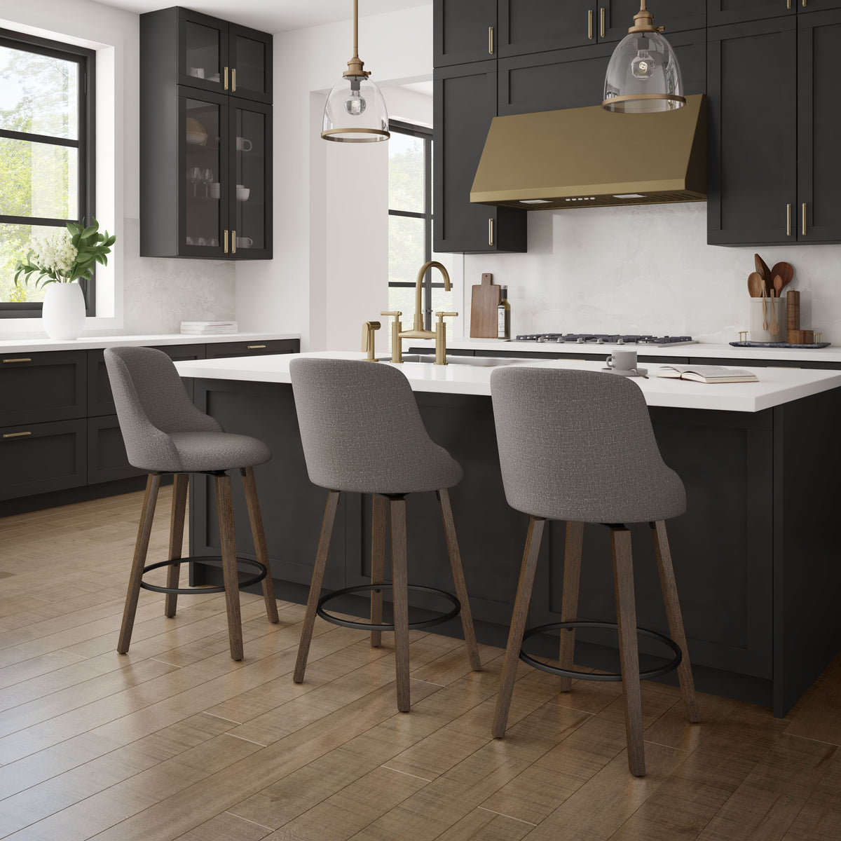 Tabouret pivotant Diaz en Bois Massif