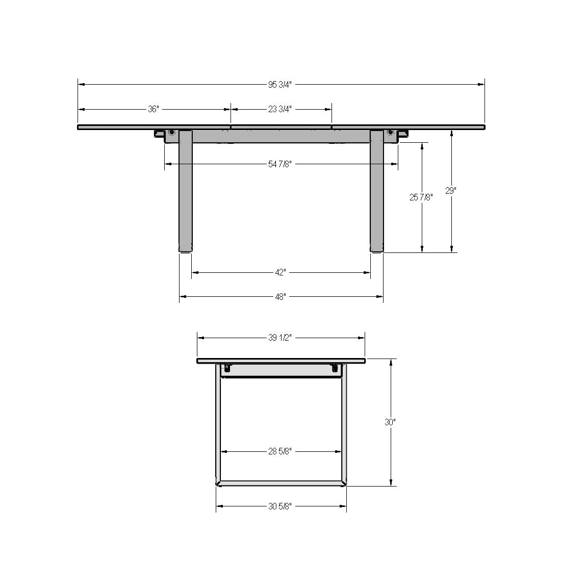 Table extensible pour dessus à rallonge papillon Burton