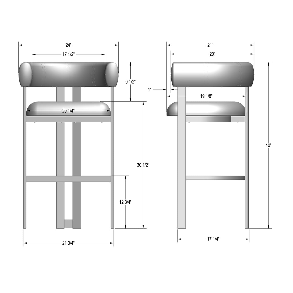 Tabouret non pivotant Clarissa