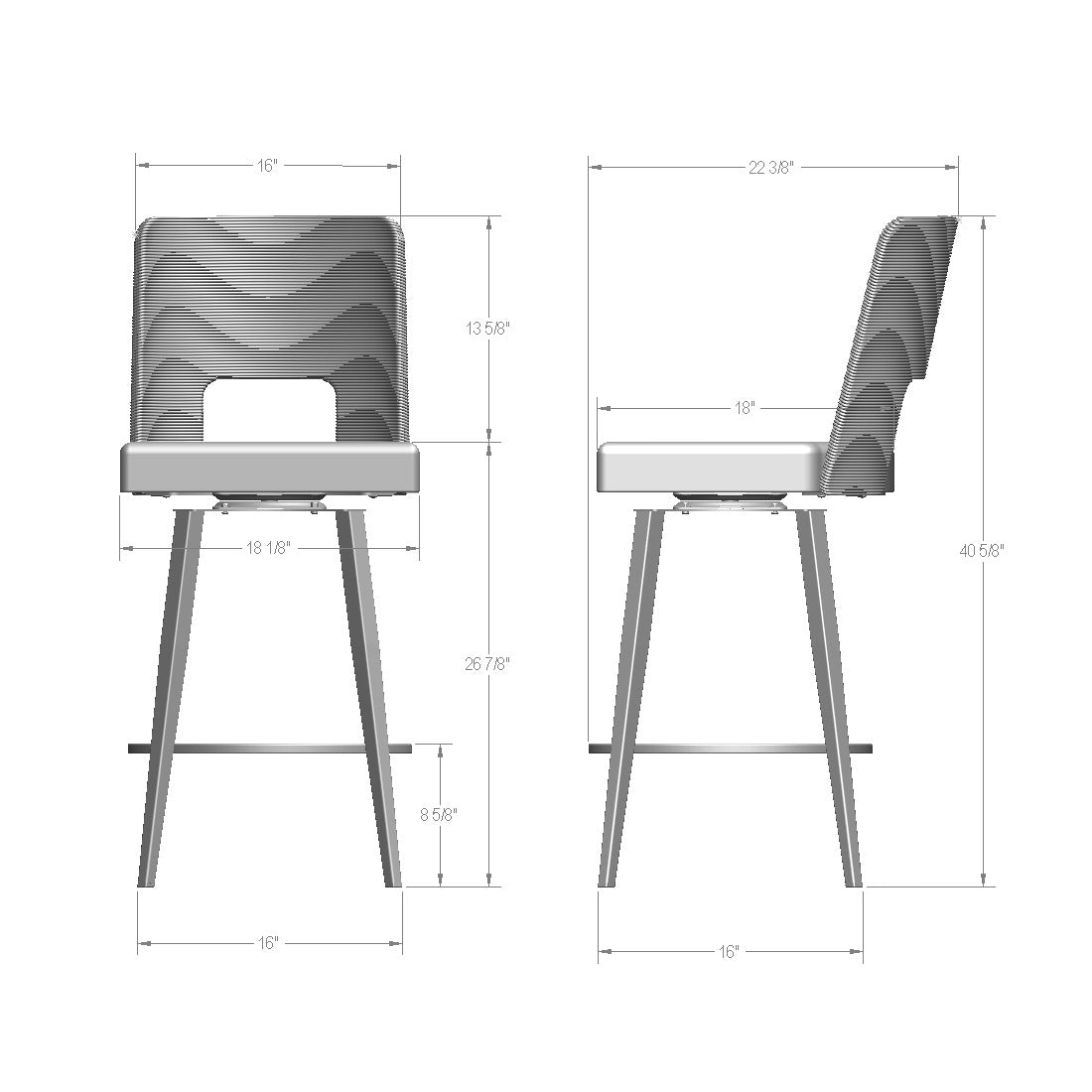 Tabouret pivotant Bryana