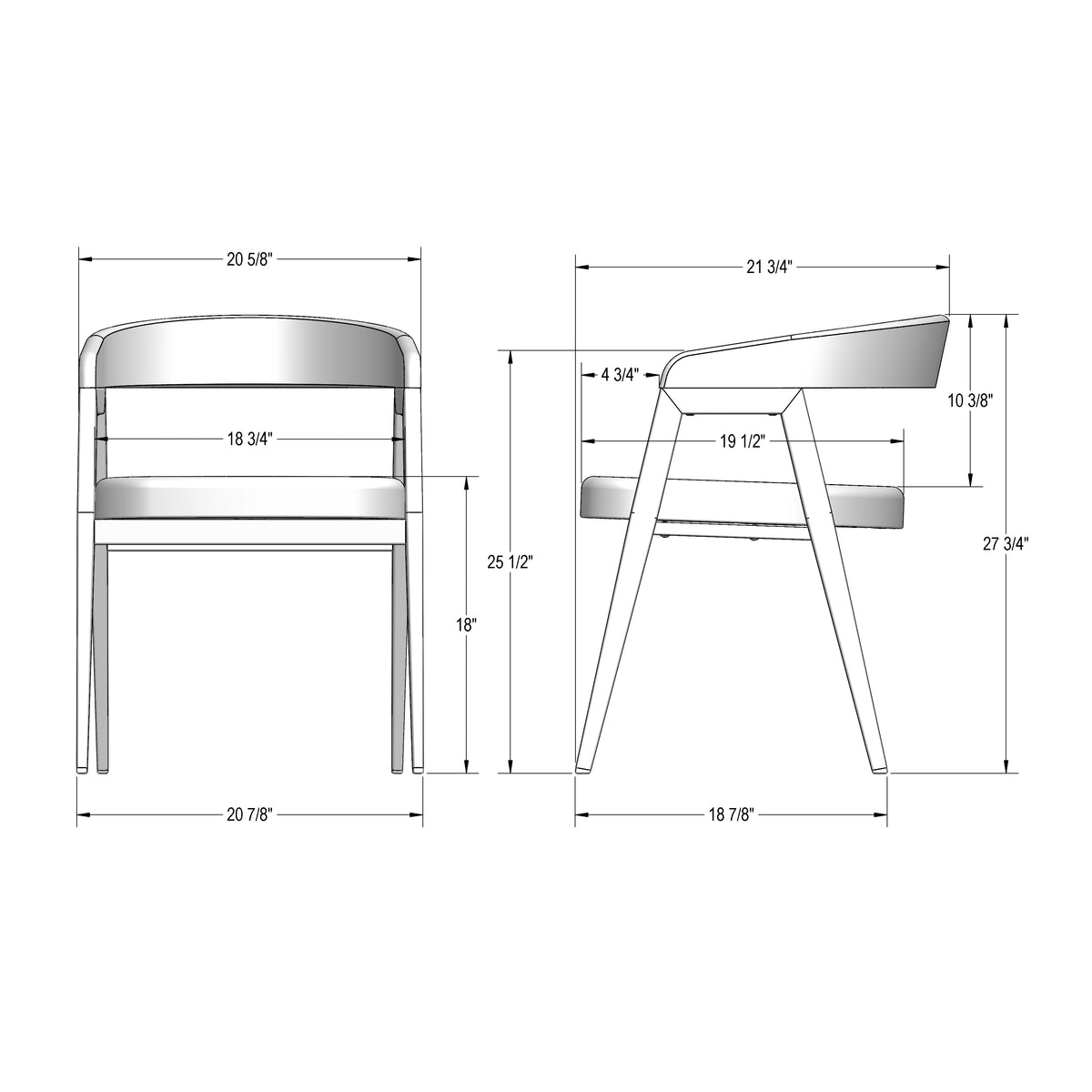 Chaise avec appuis-bras Carmela