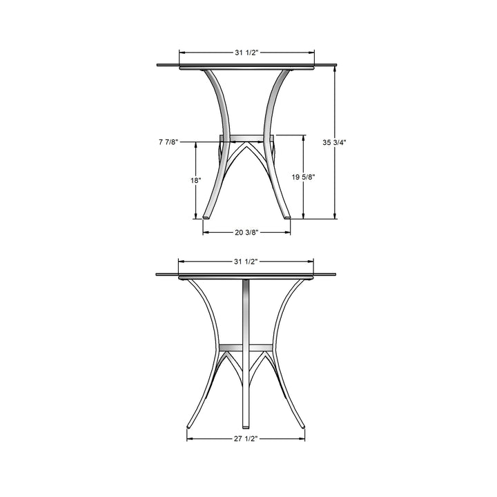 Table pub avec accent de bois massif Kai