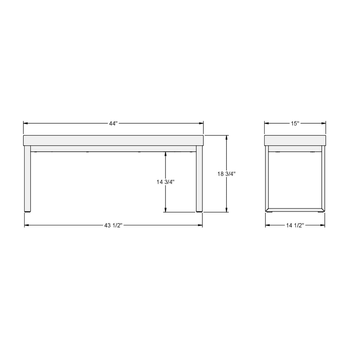 Banc (version courte) Dryden