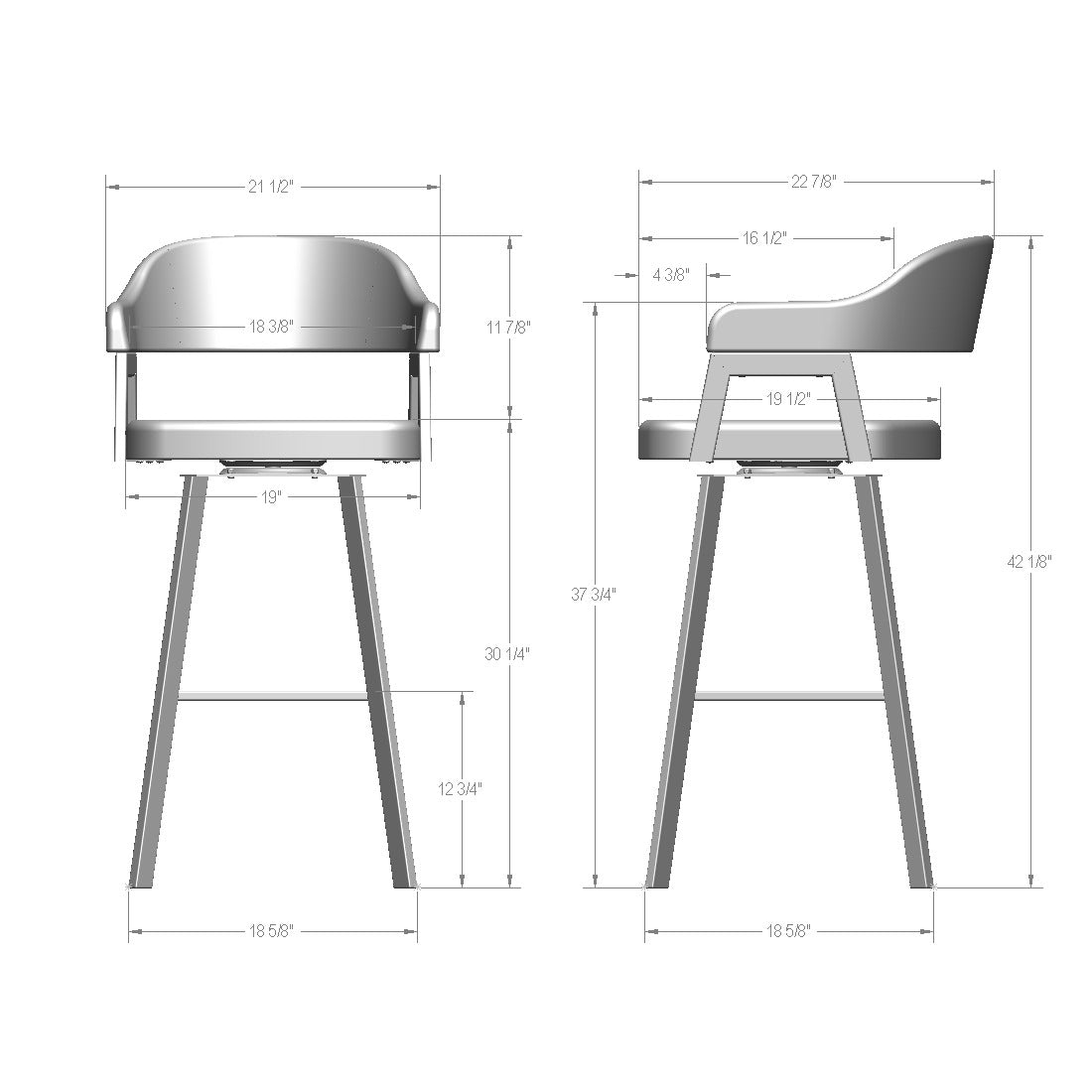 Tabouret pivotant Carmen