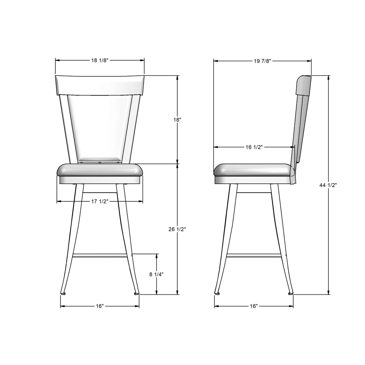 Tabouret pivotant Eleanor en Bois Massif