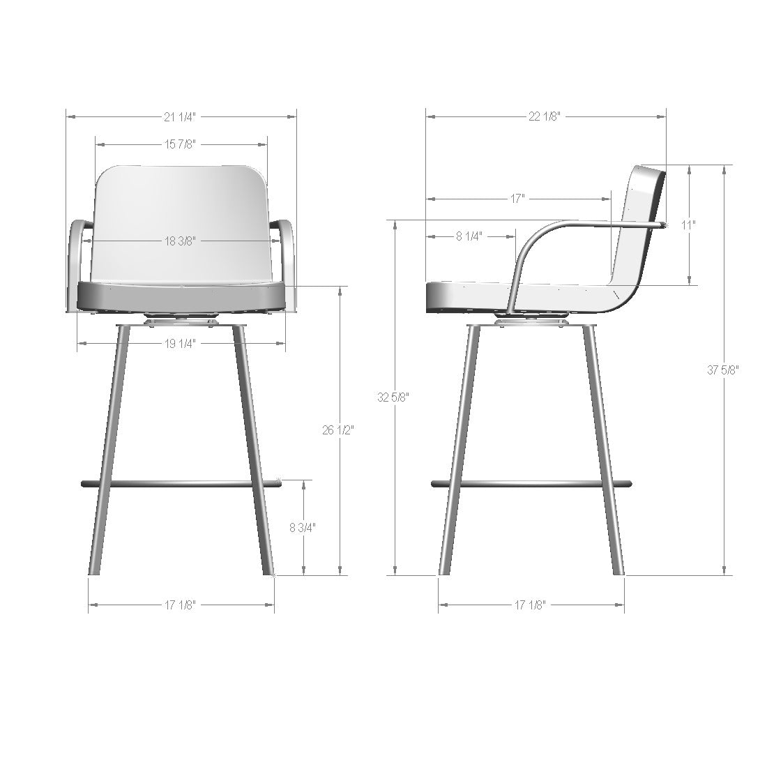 Tabouret pivotant Tricia