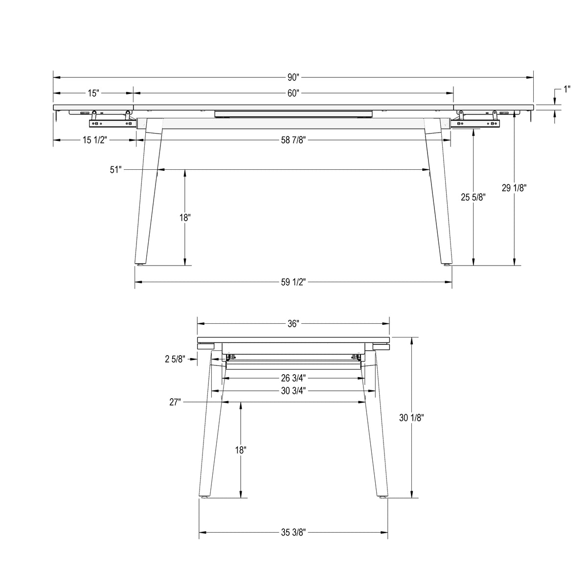 Table extensible Amos en Bois Massif