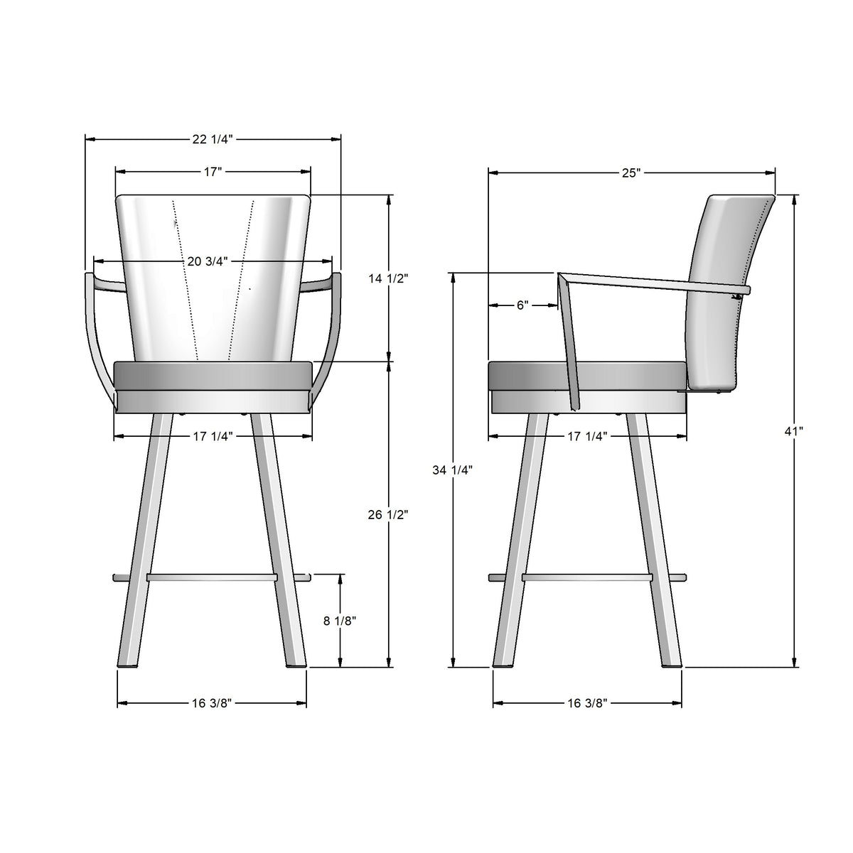 Tabouret pivotant Cardin