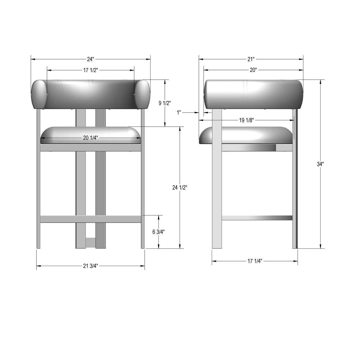 Tabouret non pivotant Clarissa