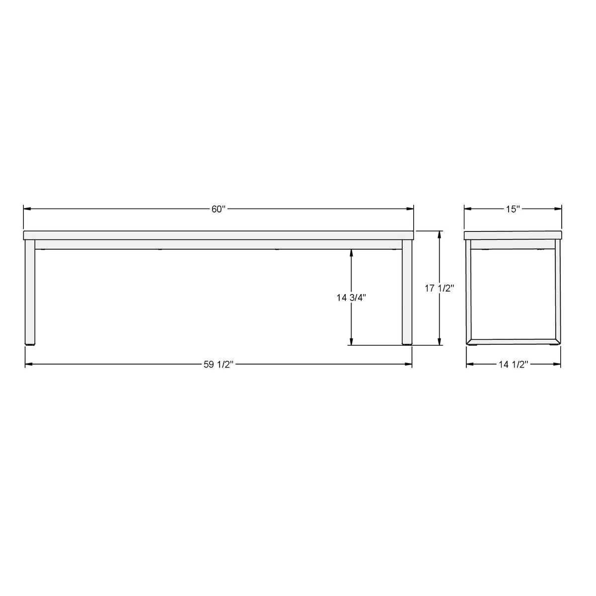Banc (version longue) Dryden