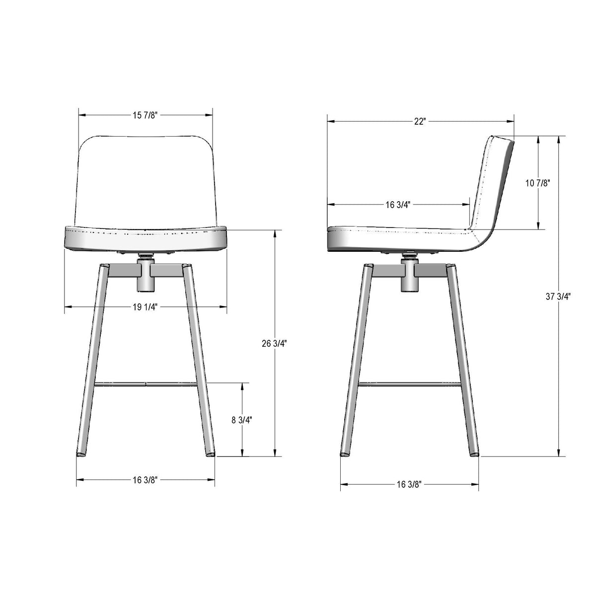 Tabouret pivotant Tully