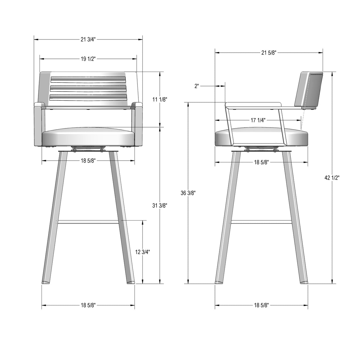 Tabouret pivotant Albert