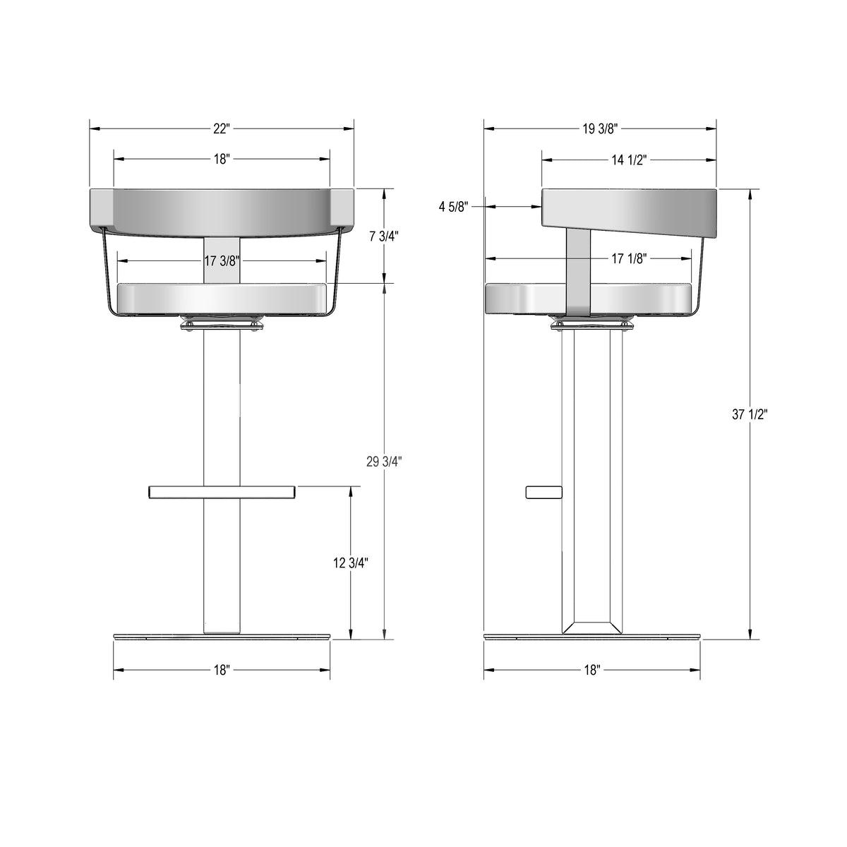 Tabouret pivotant Garrison