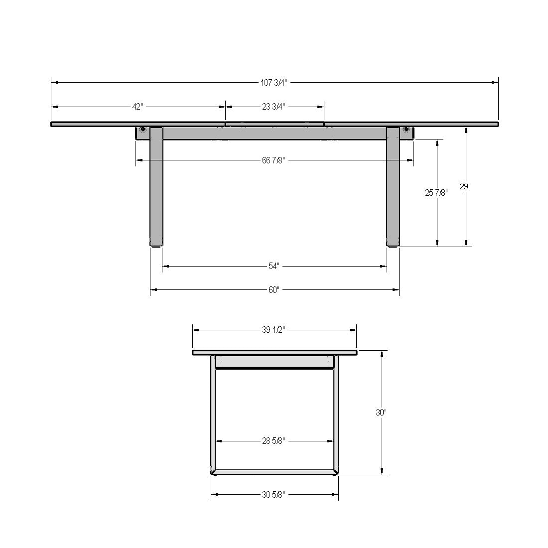 Table extensible pour dessus à rallonge papillon Burton