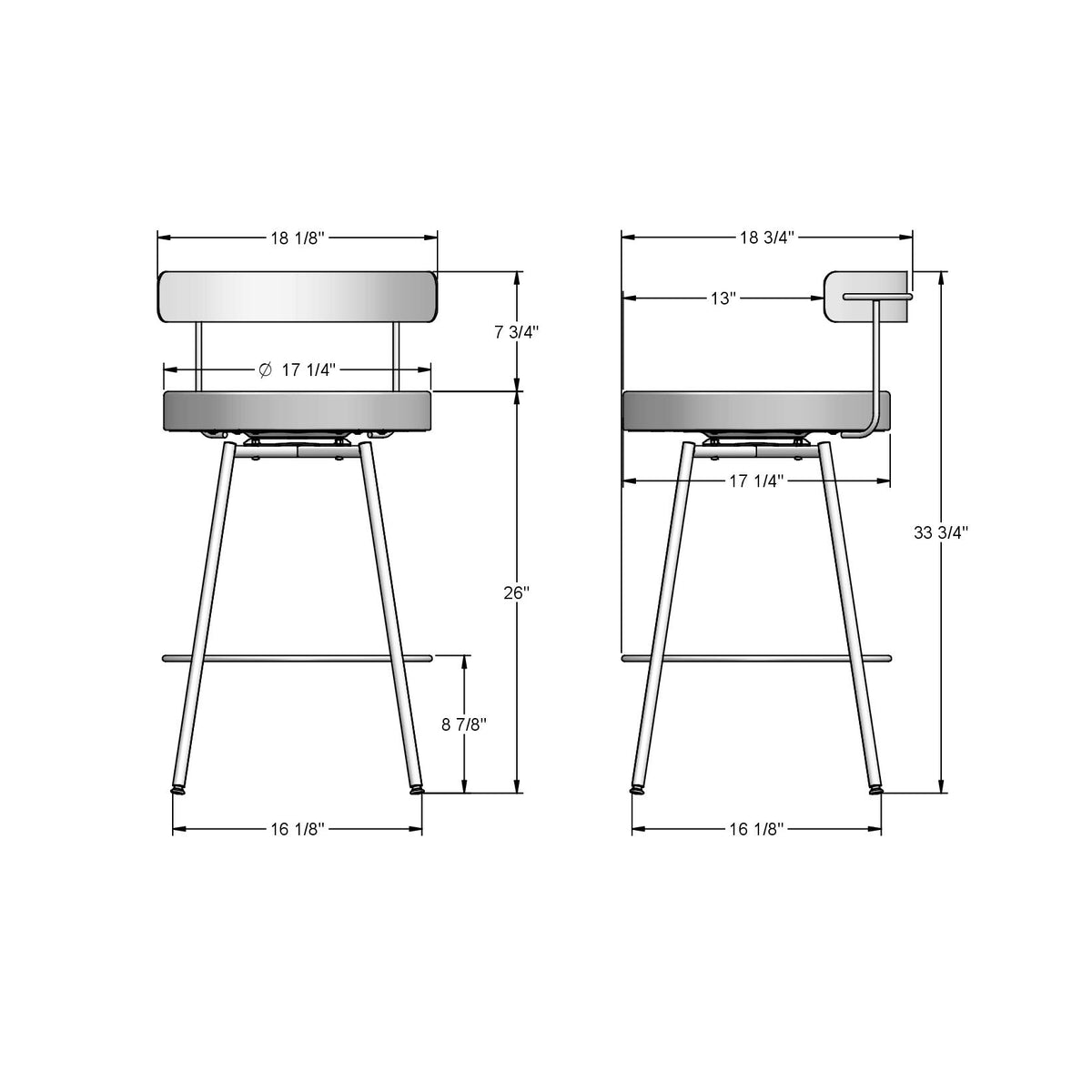 Tabouret pivotant Costa