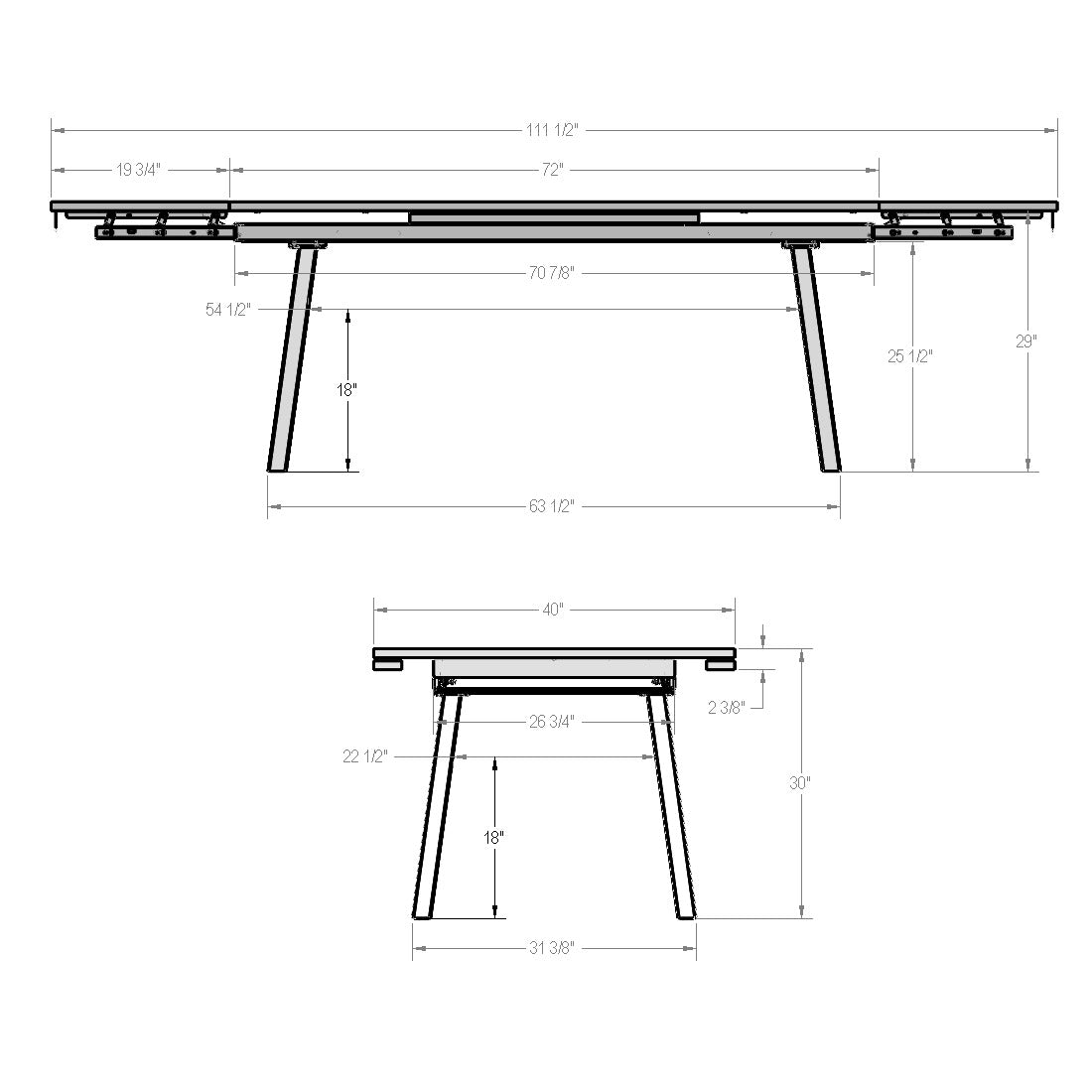 Table extensible Lewis