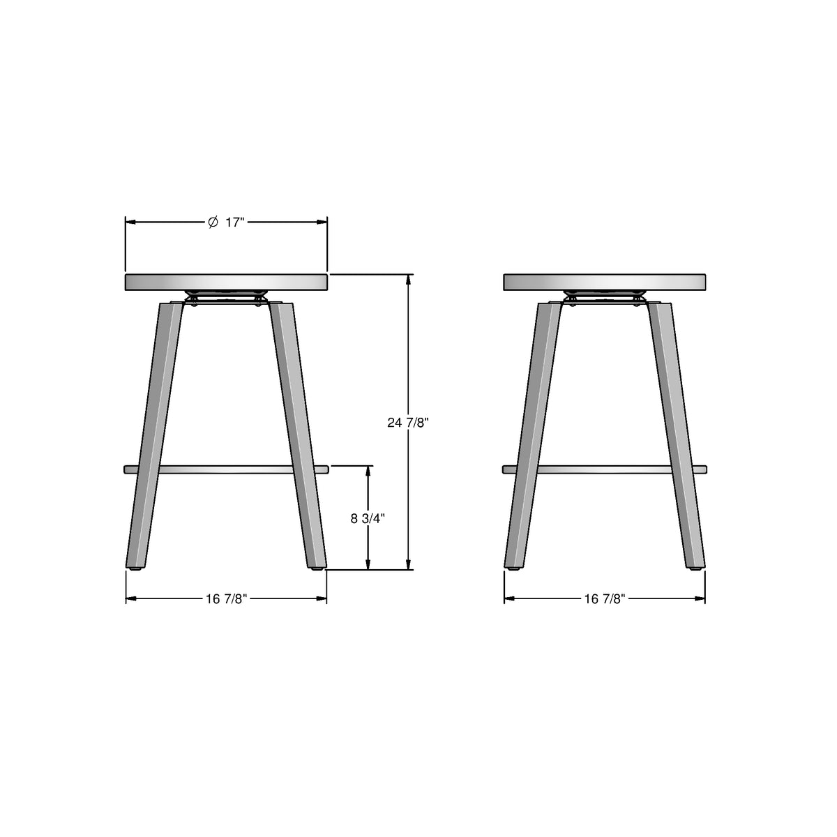 Tabouret pivotant Walden en Bois Massif