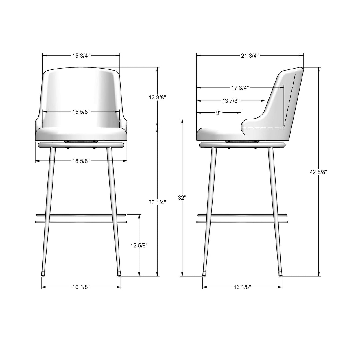 Tabouret pivotant Glenn