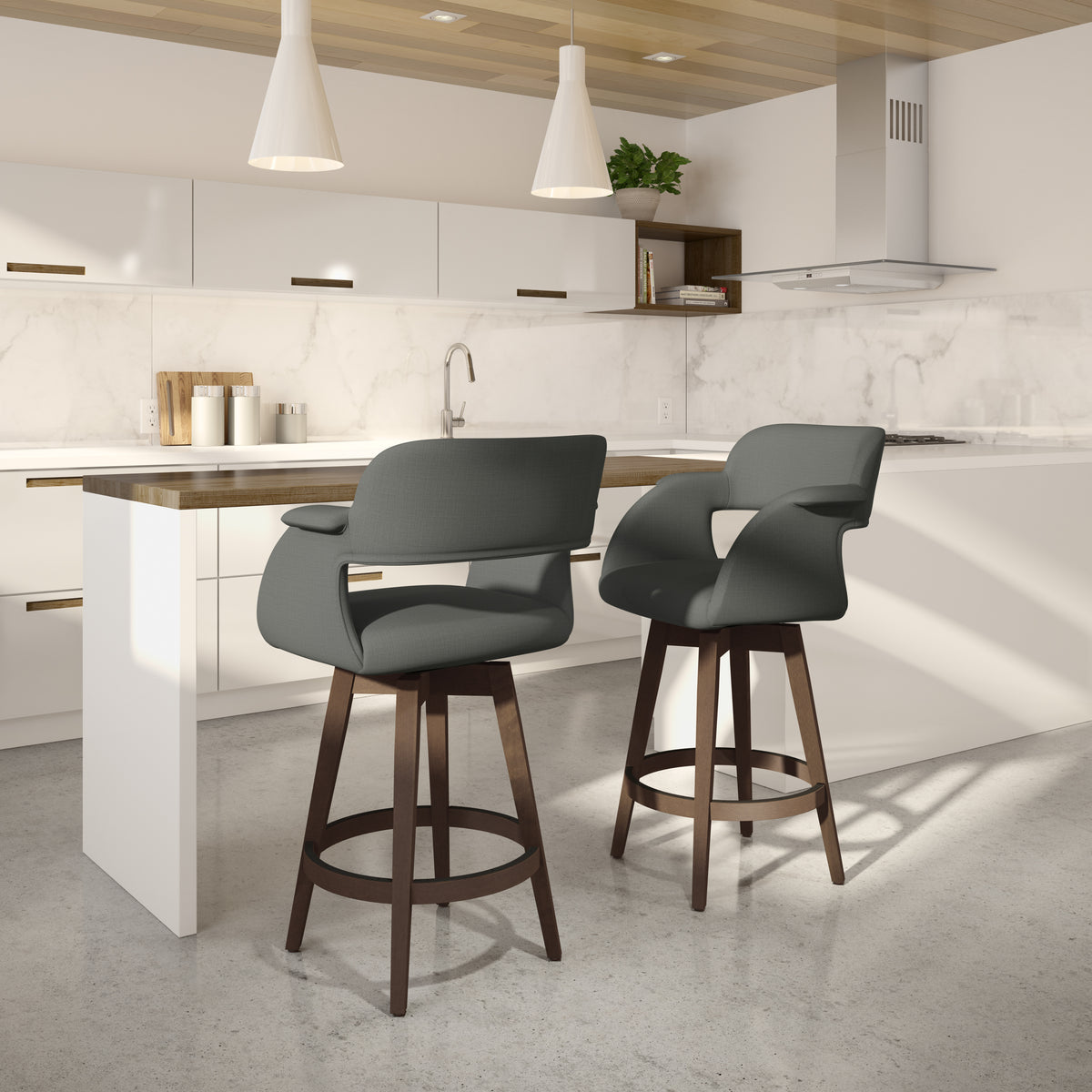 Tabouret pivotant Joshua en Bois Massif