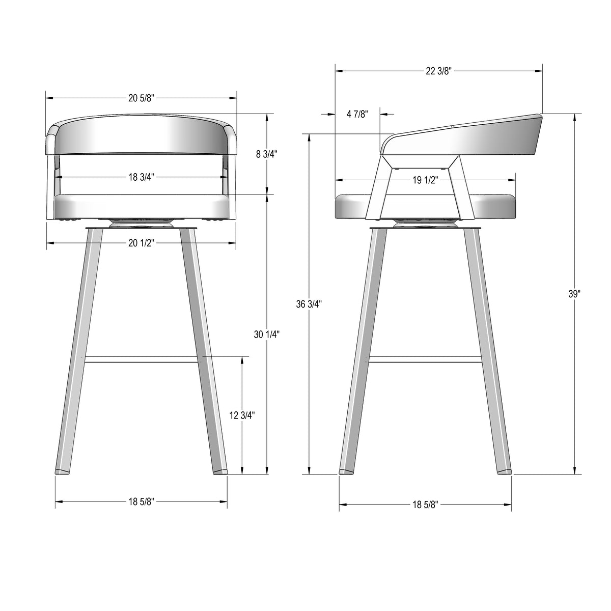 Tabouret pivotant Carmela
