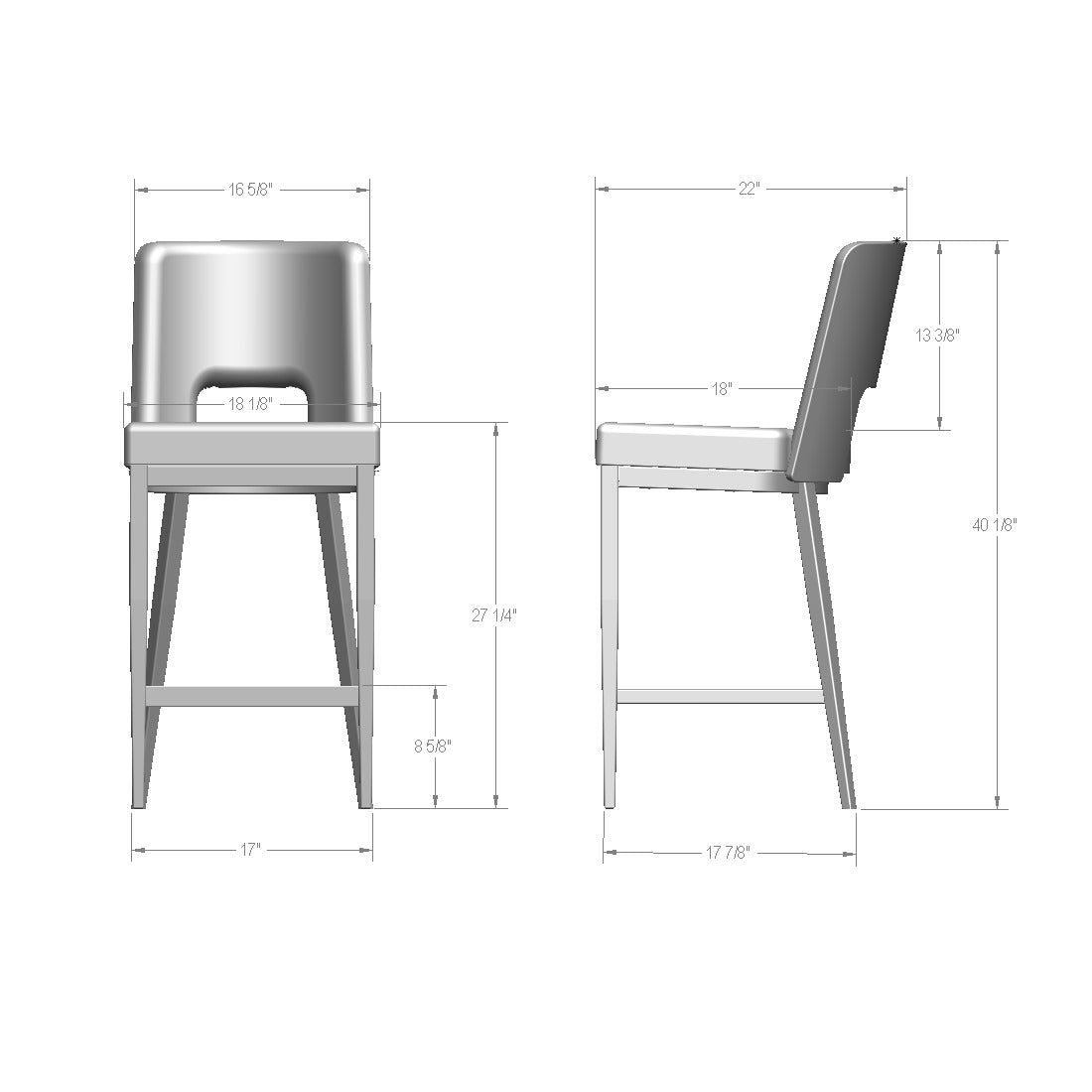 Tabouret non pivotant Bryana