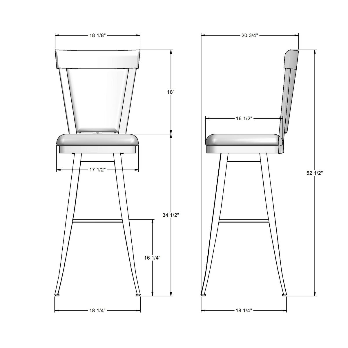 Tabouret pivotant Eleanor en Bois Massif
